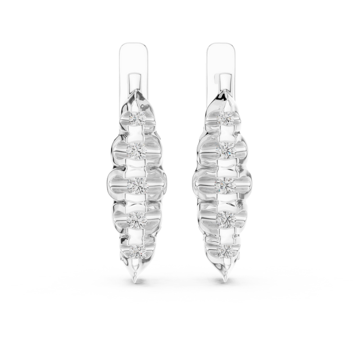 Round lab-grown diamond cluster drop earrings by THE LAB Jewellers