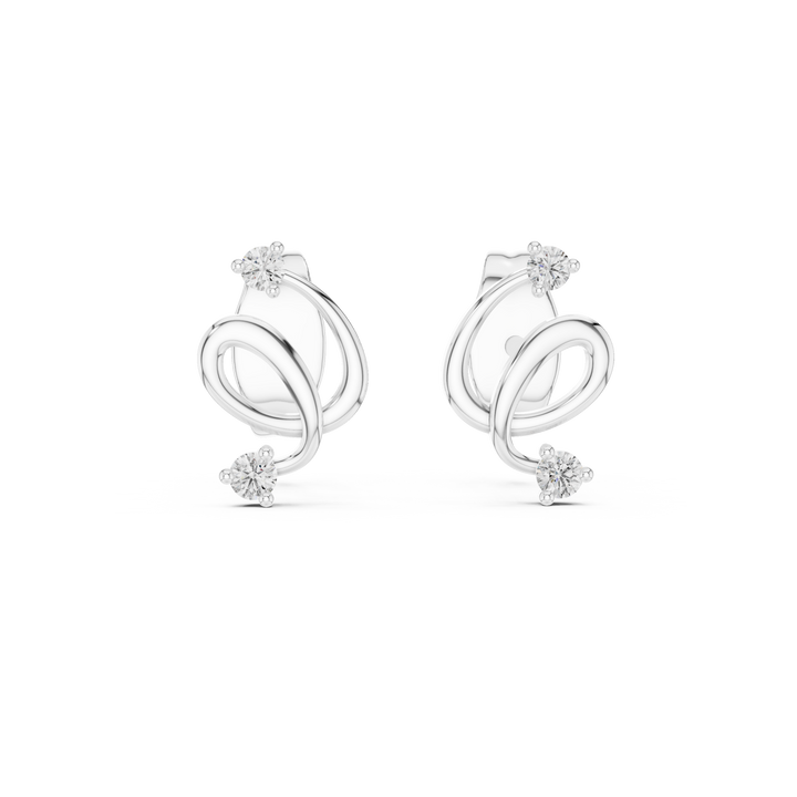 Claw-set round lab-grown diamond earrings by THE LAB Jewellers
