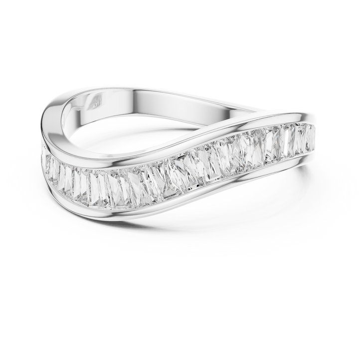 Wave band ring with channel-set tapered baguette lab-grown diamonds by THE LAB Jewellers