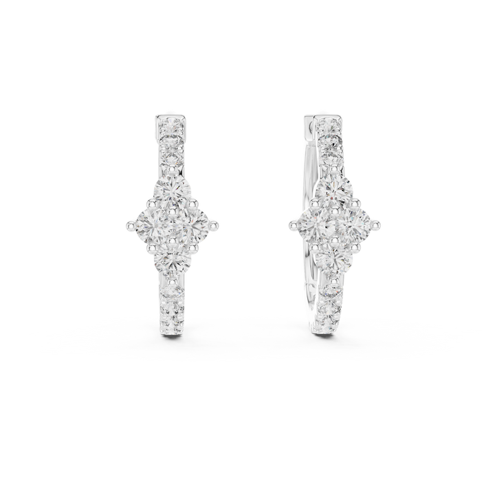 Round lab-grown diamond cluster huggie earrings by THE LAB Jewellers
