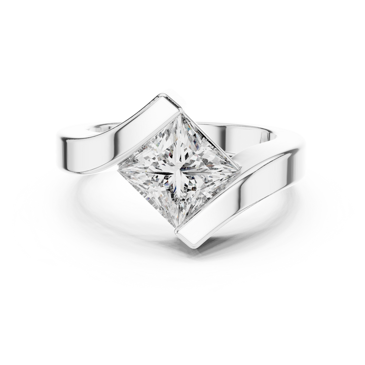 princess cut lab-grown diamond solitaire ring in white gold by THE LAB Jewellers