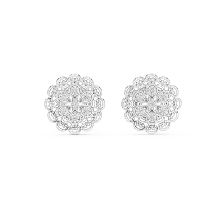 Pavé round lab-grown diamond earrings by THE LAB Jewellers