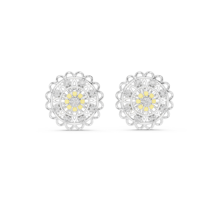 Claw-set round lab-grown diamond earrings by THE LAB Jewellers
