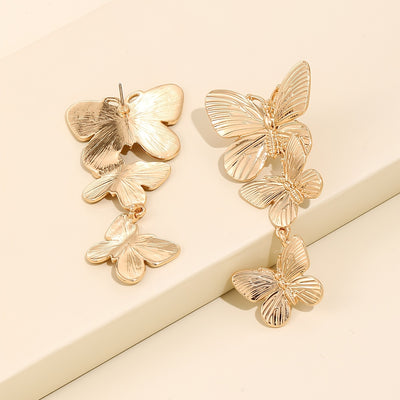 Golden Large Butterfly Long Earrings Animal Personality