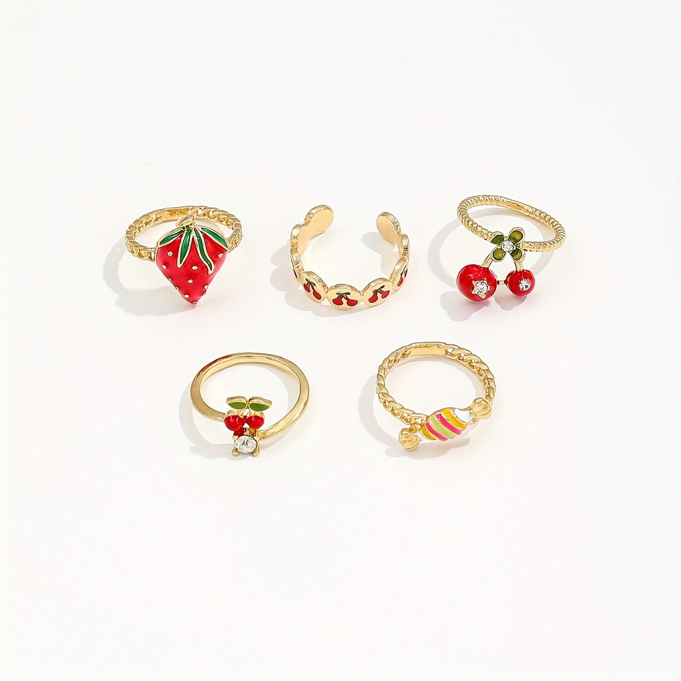 5pcs Women'S Fashion Rings Set, Cute Sexy Stacking Alloy Rings