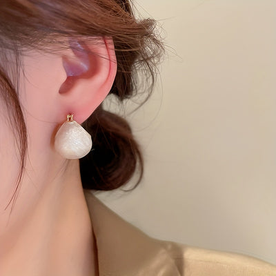 Chunky Enamel Hoop Earrings Simple Japanese / Korean Style