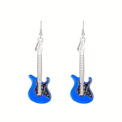 Funny Retro Punk Electric Guitar Drop Earrings Hip Hop Style