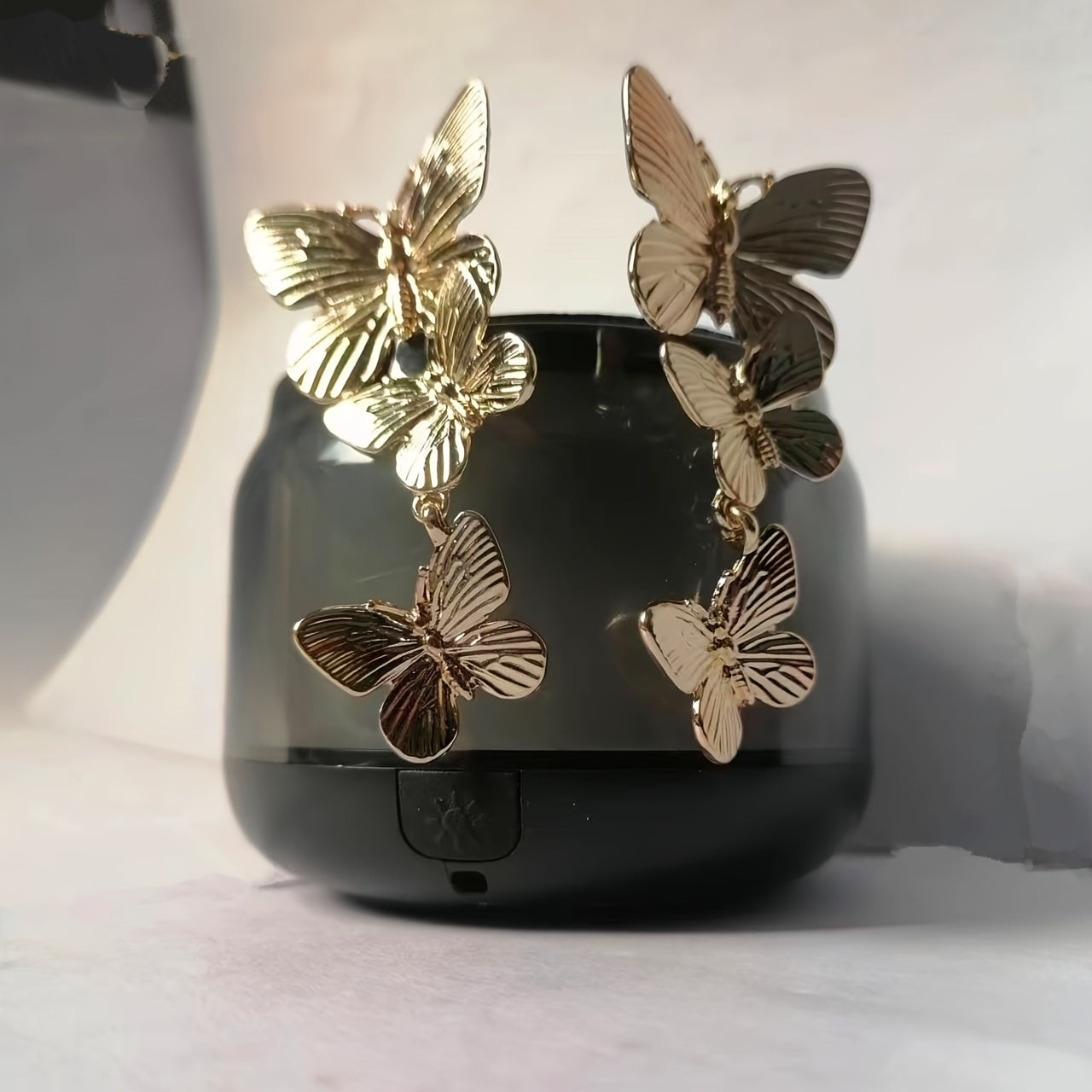 Golden Large Butterfly Long Earrings Animal Personality