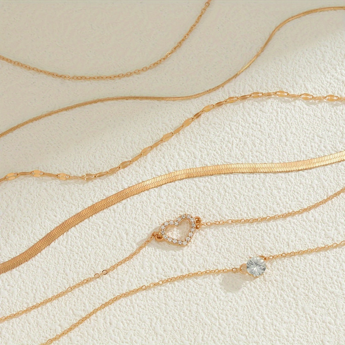 6pcs Golden Chokers Necklace Set For Women Girls