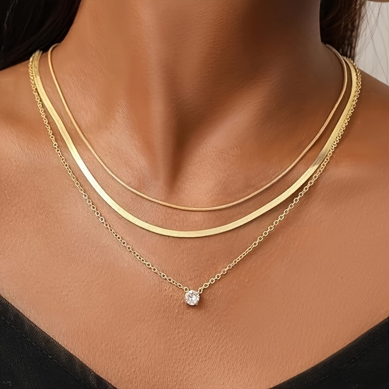 6pcs Golden Chokers Necklace Set For Women Girls