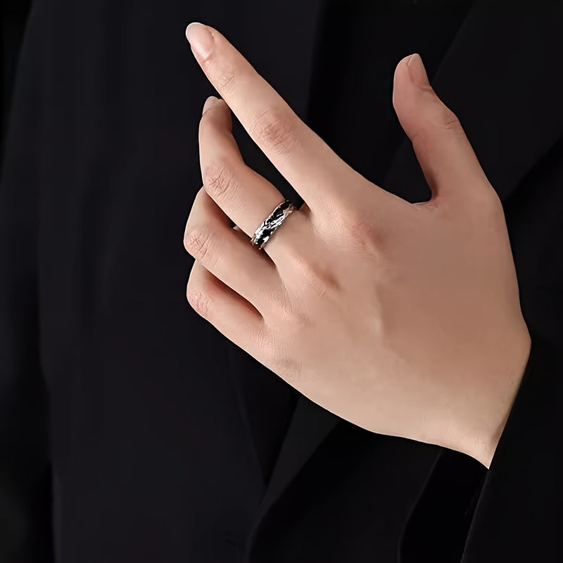 Adjustable Couple's Ring Set - Unique Irregular Texture