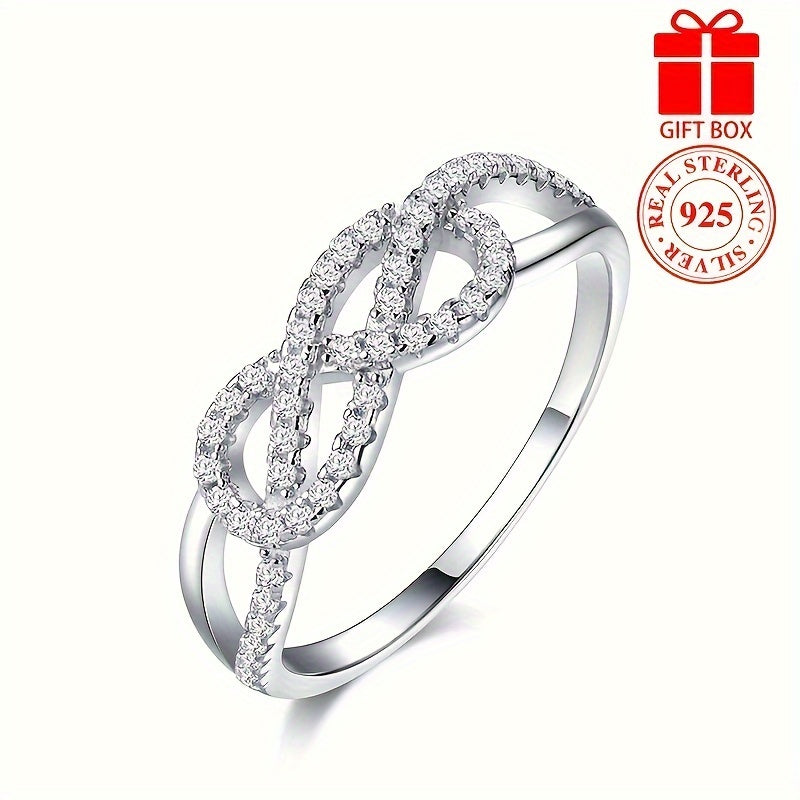 Silvery Rings Infinity Ring 925 Sterling Silver Ring Charms Endless