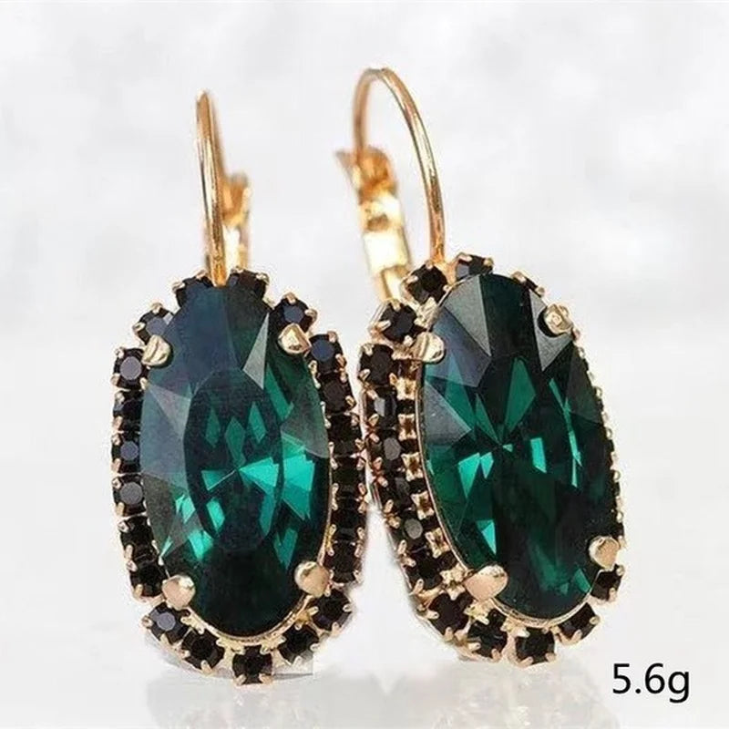 Fashion Gold Color Temperament Female Earrings Oval