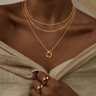 Fashion Gold Plated Three-layer Oval Paperclip