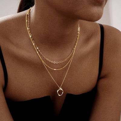 Fashion Gold Plated Three-layer Oval Paperclip