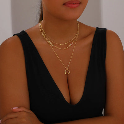 Fashion Gold Plated Three-layer Oval Paperclip