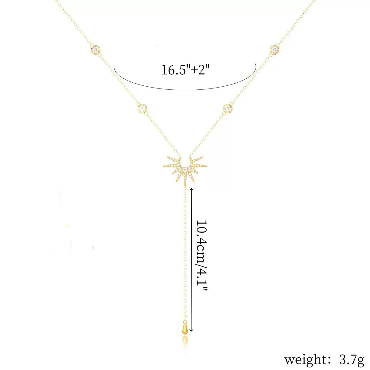 Fashion Gold Color Y-Shaped Pendant Necklaces For Women Girls