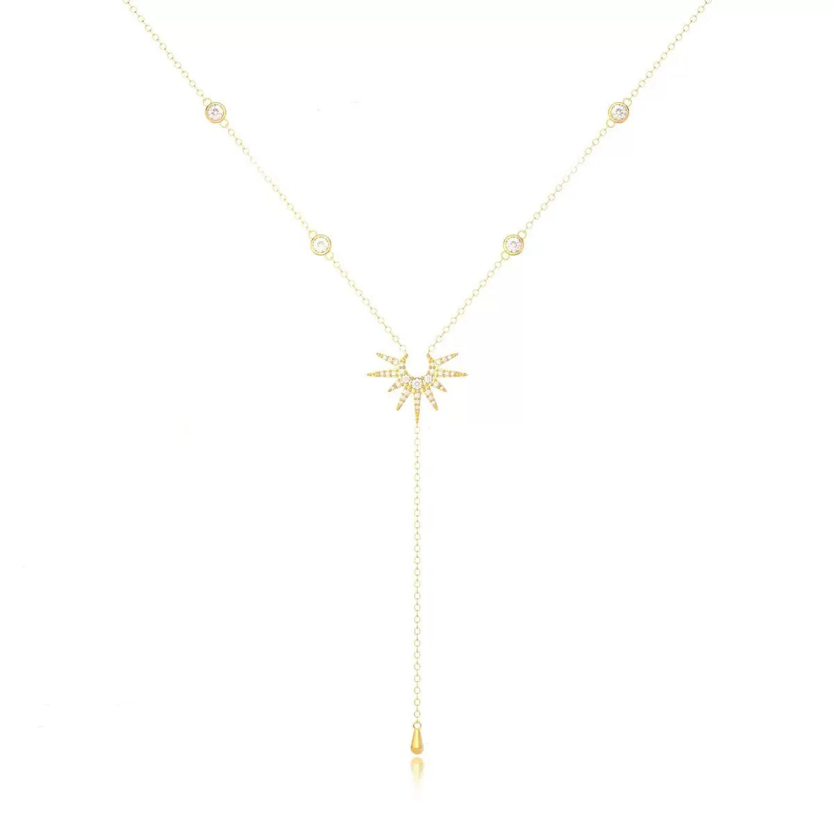 Fashion Gold Color Y-Shaped Pendant Necklaces For Women Girls