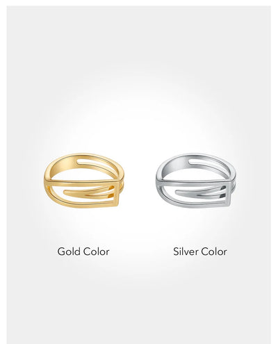 ENFASHION Geometric Rings For Women 18K Gold Color