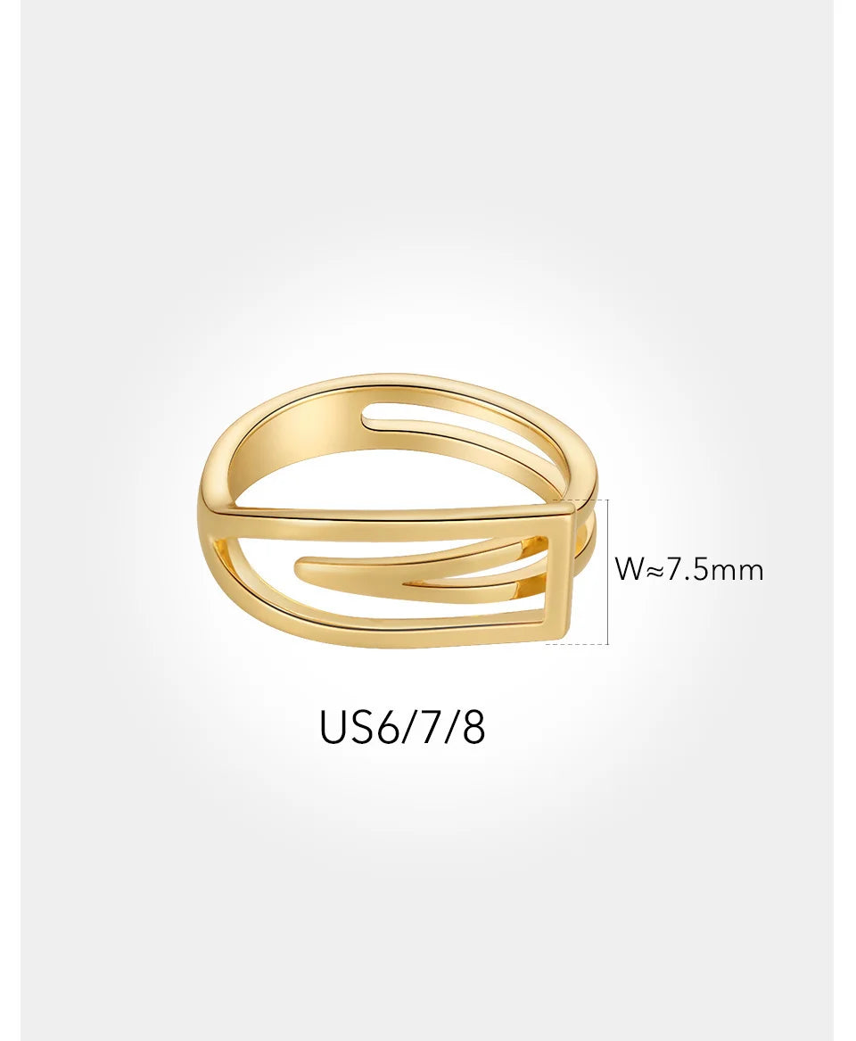 ENFASHION Geometric Rings For Women 18K Gold Color