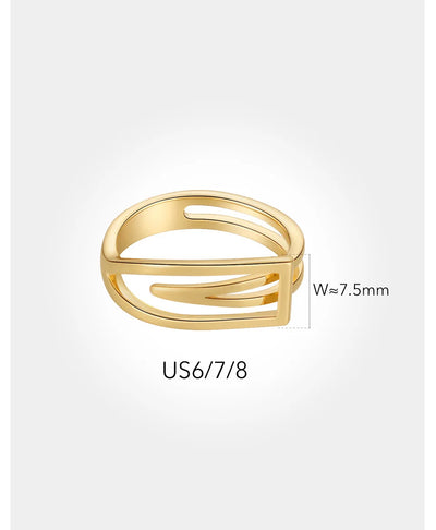 ENFASHION Geometric Rings For Women 18K Gold Color