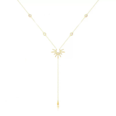 Fashion Gold Color Y-Shaped Pendant Necklaces For Women Girls