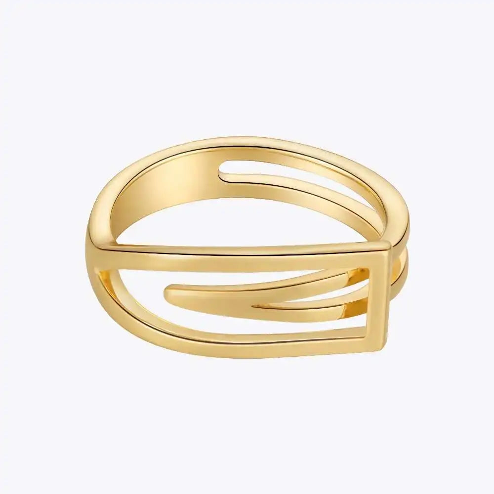 ENFASHION Geometric Rings For Women 18K Gold Color