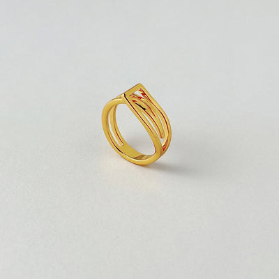 ENFASHION Geometric Rings For Women 18K Gold Color