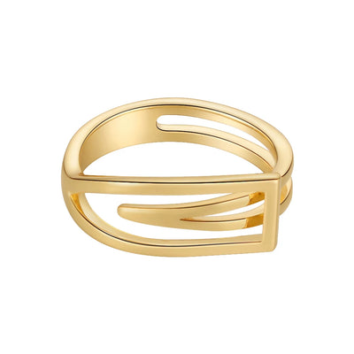 ENFASHION Geometric Rings For Women 18K Gold Color