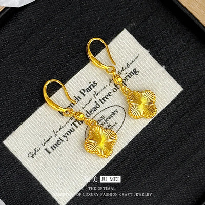 Fashion 24K real gold double row set for women's light luxury exquisite