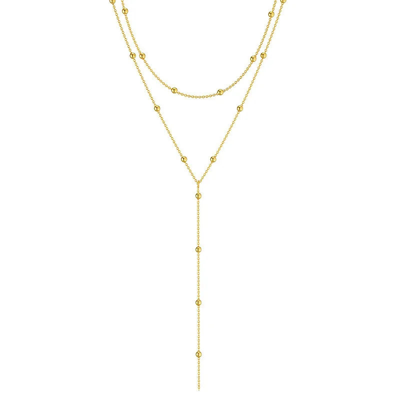 Fashion Gold Color Y-Shaped Pendant Necklaces For Women Girls
