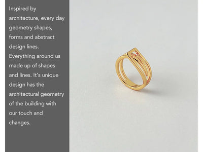 ENFASHION Geometric Rings For Women 18K Gold Color