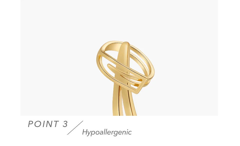 ENFASHION Geometric Rings For Women 18K Gold Color