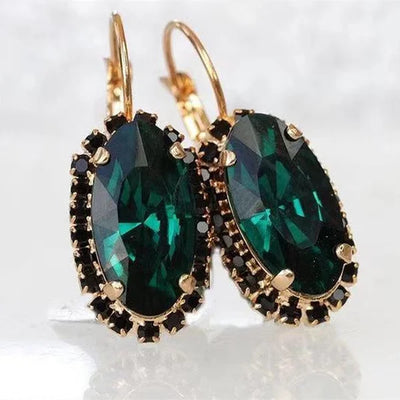 Fashion Gold Color Temperament Female Earrings Oval