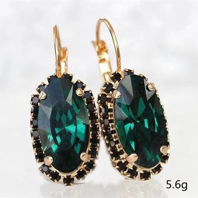 Fashion Gold Color Temperament Female Earrings Oval