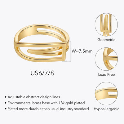 ENFASHION Geometric Rings For Women 18K Gold Color