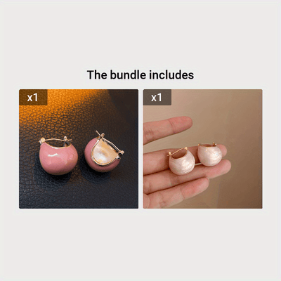 Chunky Enamel Hoop Earrings Simple Japanese / Korean Style