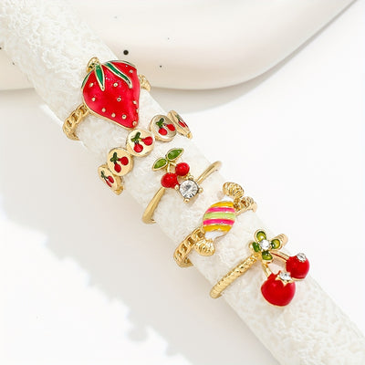 5pcs Women'S Fashion Rings Set, Cute Sexy Stacking Alloy Rings