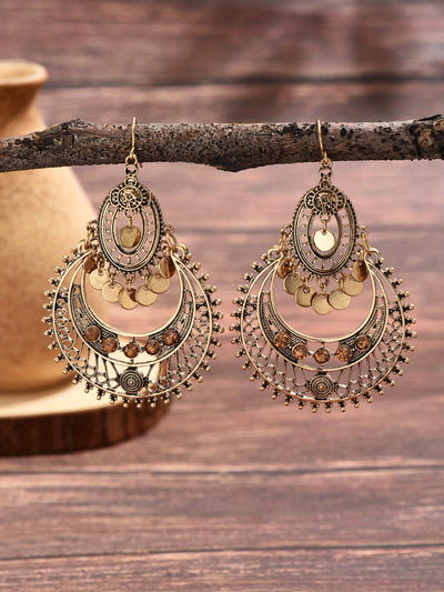 Exquisite Hollow Retro Bohemian Dangle Earrings