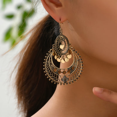 Exquisite Hollow Retro Bohemian Dangle Earrings