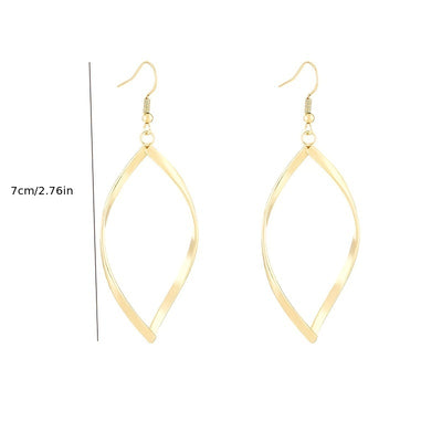 Hollow Twisted Dangle Earrings Elegant Simple Style