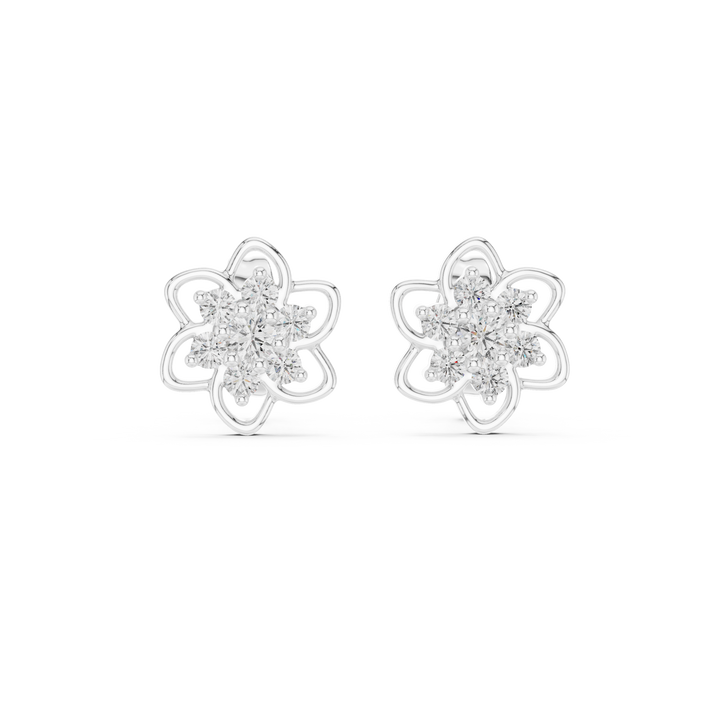 Claw-set round lab-grown diamond earrings by THE LAB Jewellers