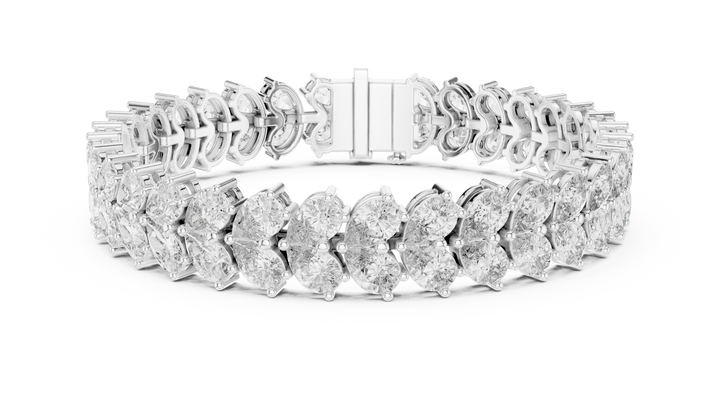 Claw-set pear lab-grown diamond bracelet in white gold by THE LAB Jewellers