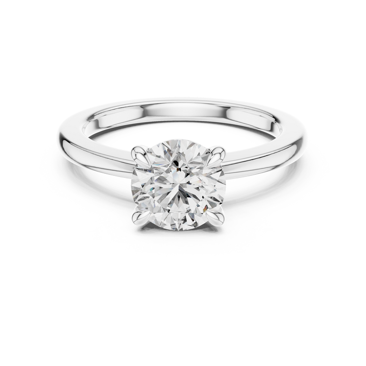 Round brilliant lab-grown diamond solitaire ring in white gold by THE LAB Jewellers