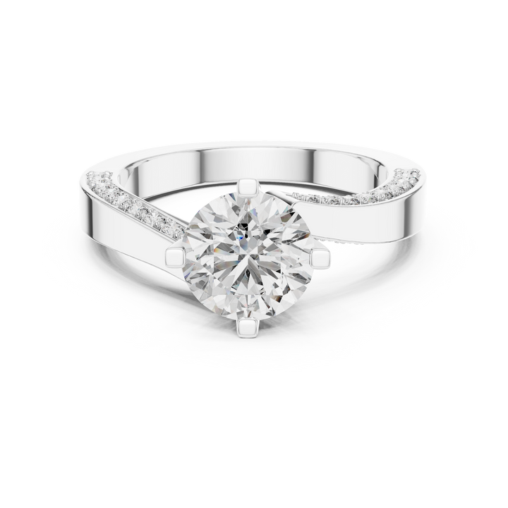 round cut lab-grown diamond ring in white gold by THE LAB Jewellers