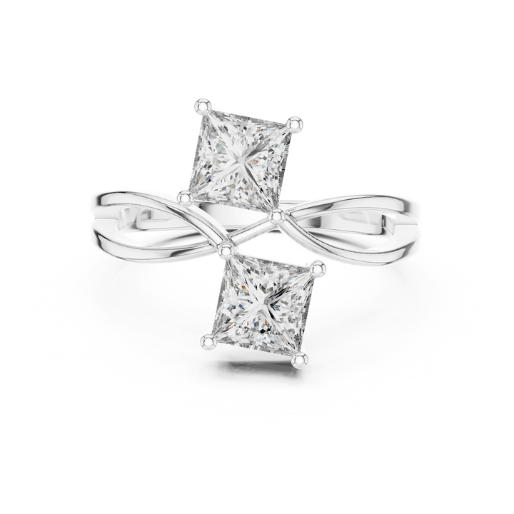 Claw-Set princess lab-grown diamond ring in white gold by THE LAB Jewellers