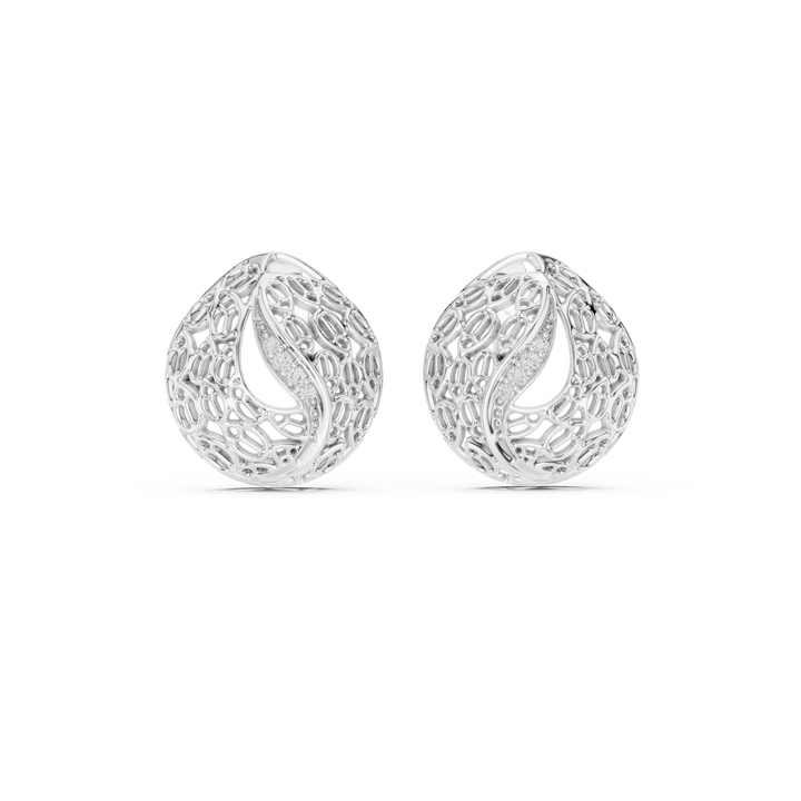 Pavé round lab-grown diamond earrings by THE LAB Jewellers