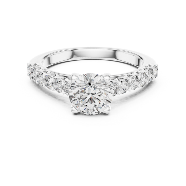 round lab-grown diamond ring in white gold by THE LAB Jewellers