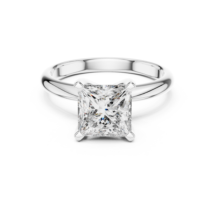 Princess cut lab-grown diamond solitaire ring in white gold by THE LAB Jewellers