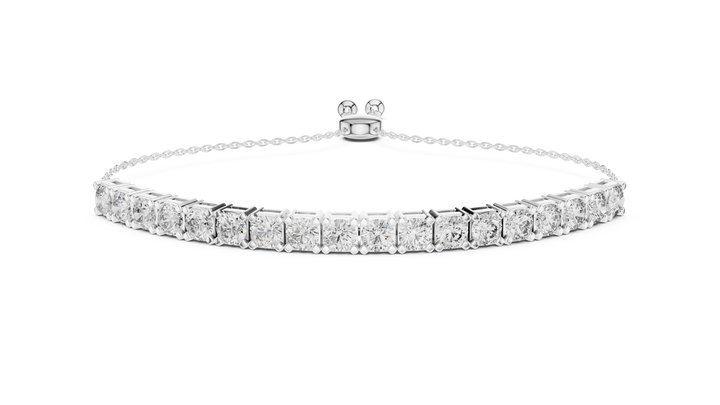 Claw-Set round lab-grown diamond bracelet in white gold by THE LAB Jewellers
